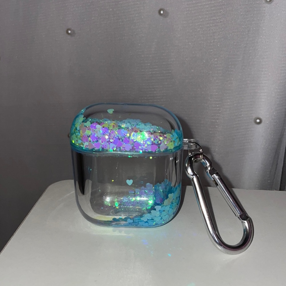 Delia’s airpod case blue glitter